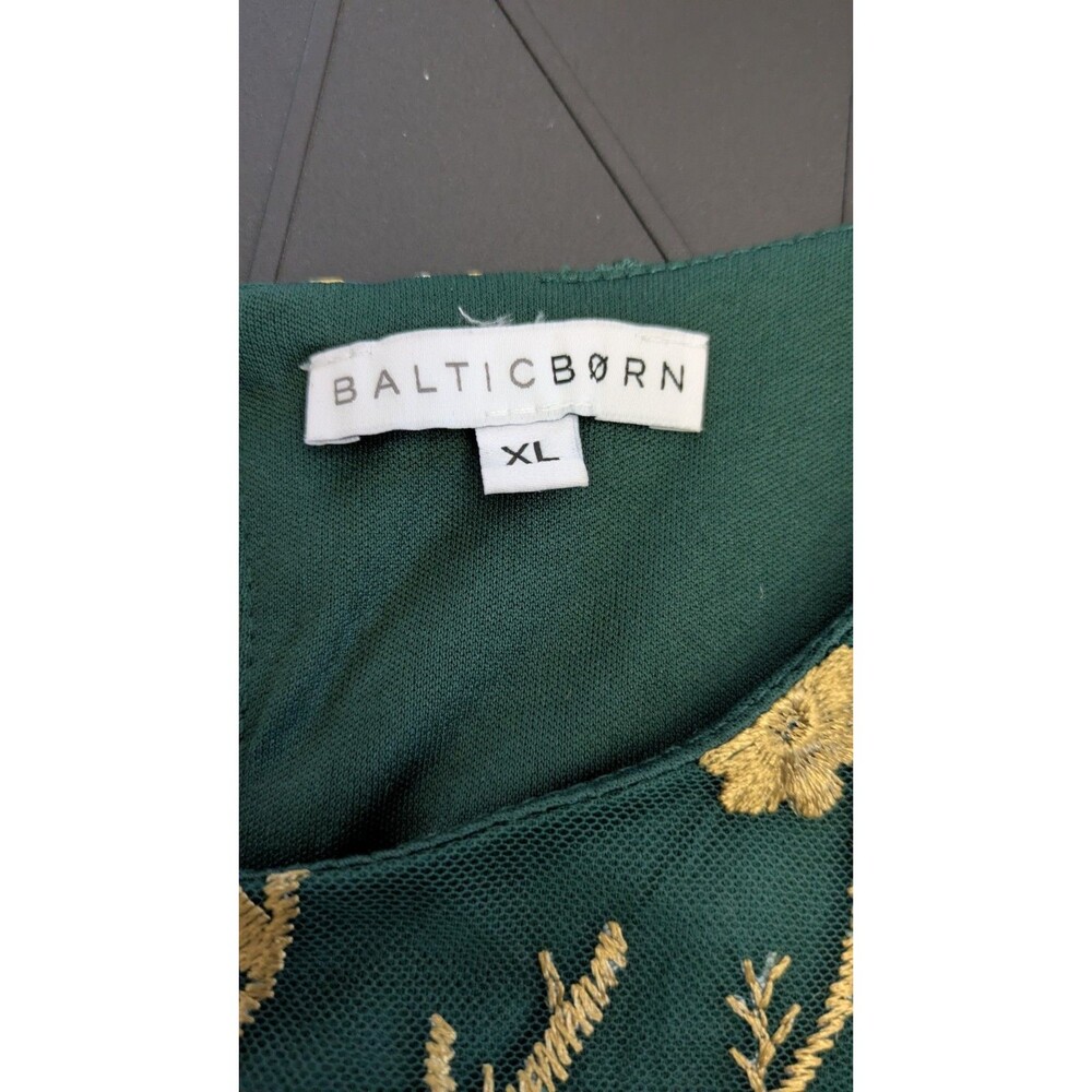 Baltic Born Arabella Maxi Dress XL Floral Embroidered Tulle Wedding Event Green - Picture 7 of 12
